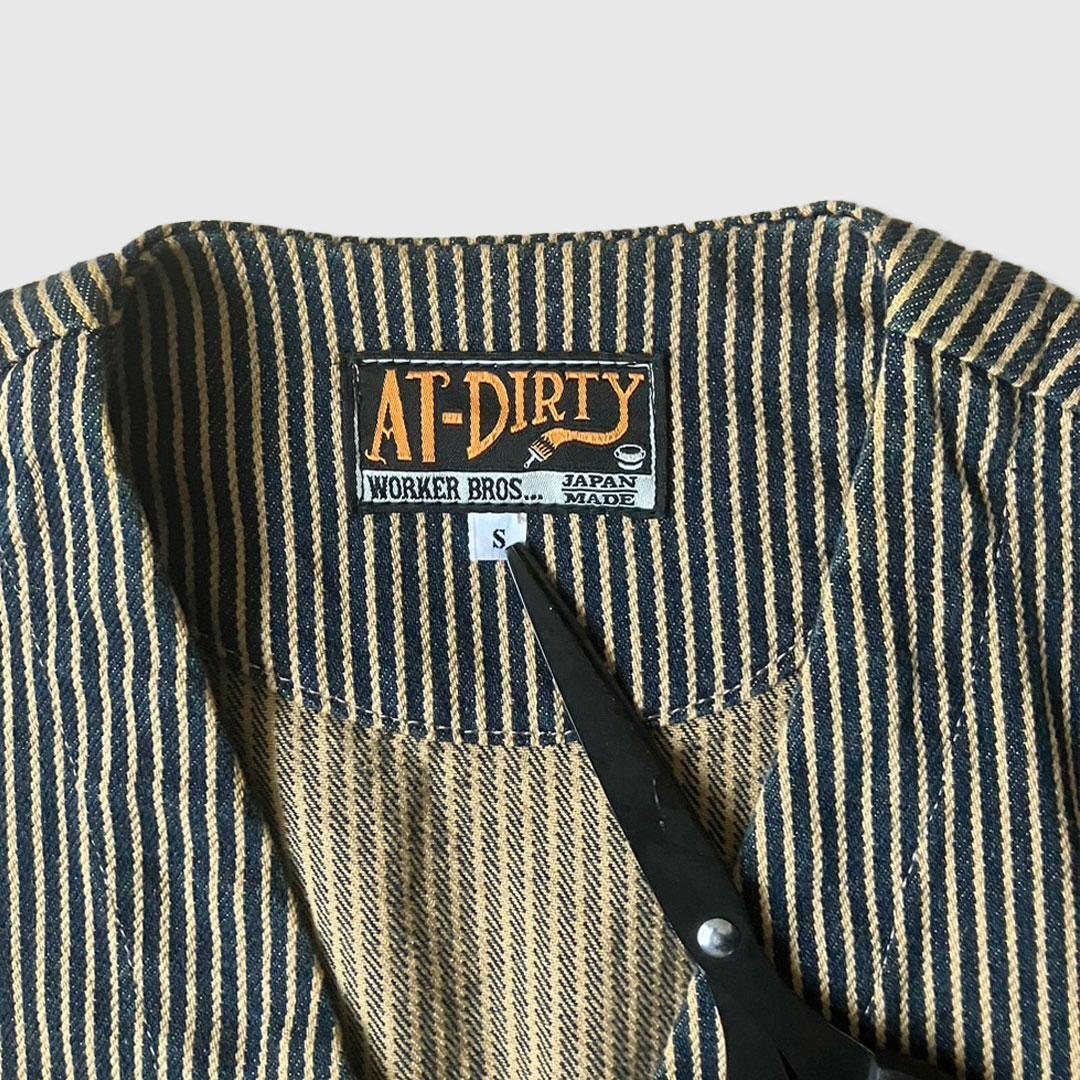 トップス AT DIRTY stripe work vest