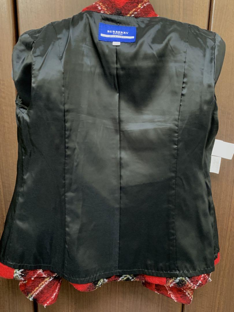 Burberry 赤チェック ショート ダッフルコート　y2k