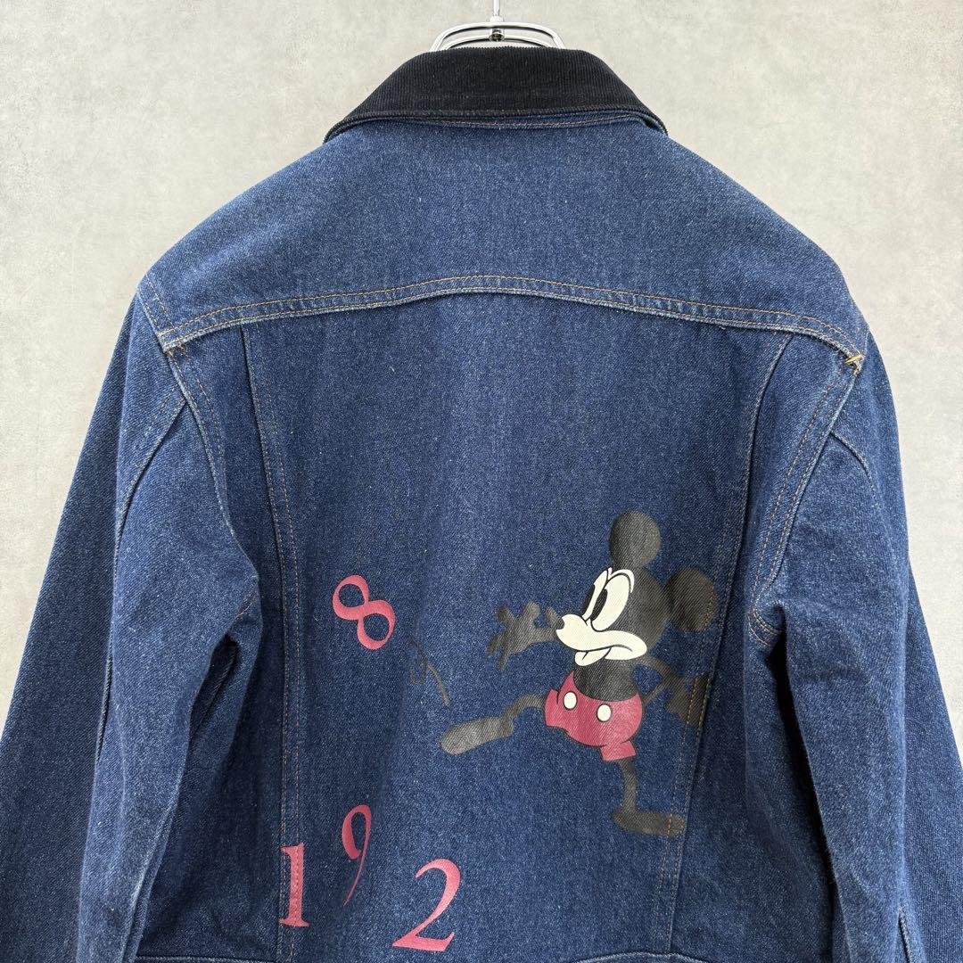 美品 Mickey Mouse ミッキーマウス 襟コーデュロイ デニムジャケット