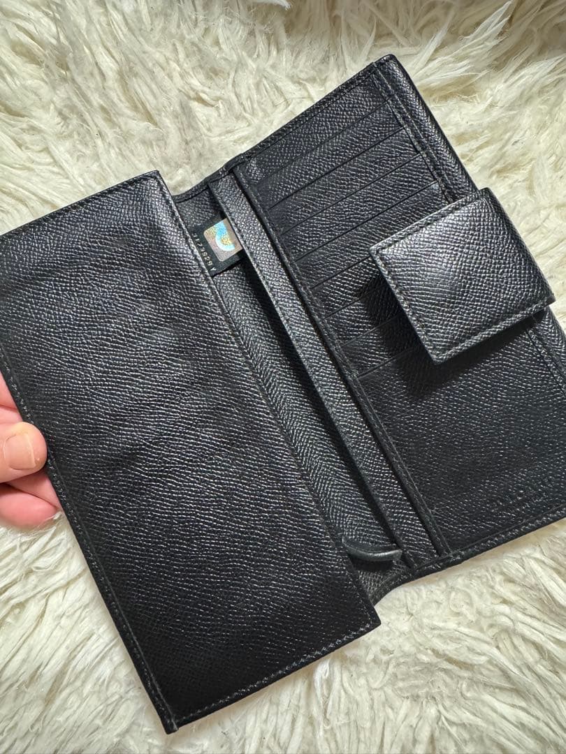 BVLGARI ブラックレザー 長財布 BVLGARI ブルガリ ブラックレザー 長