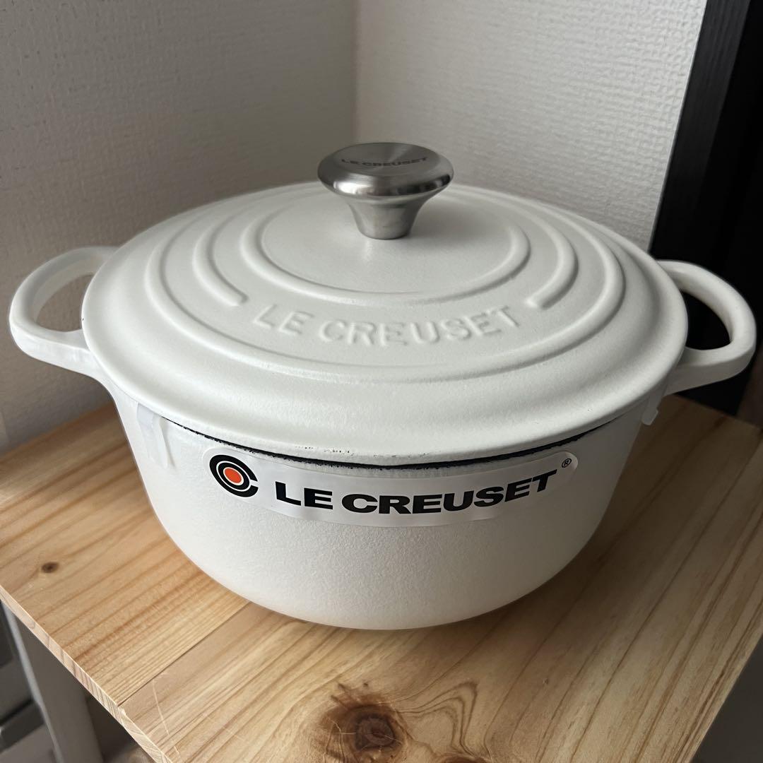 【新品未使用】LE CREUSET　ココット　ホワイト　20cm