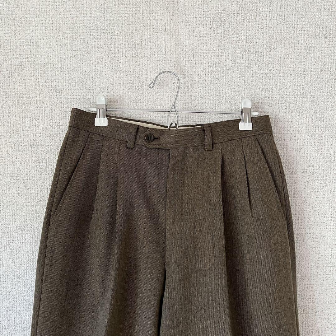 80's GIORGIO ARMANI スラックス トラウザー グレージュ