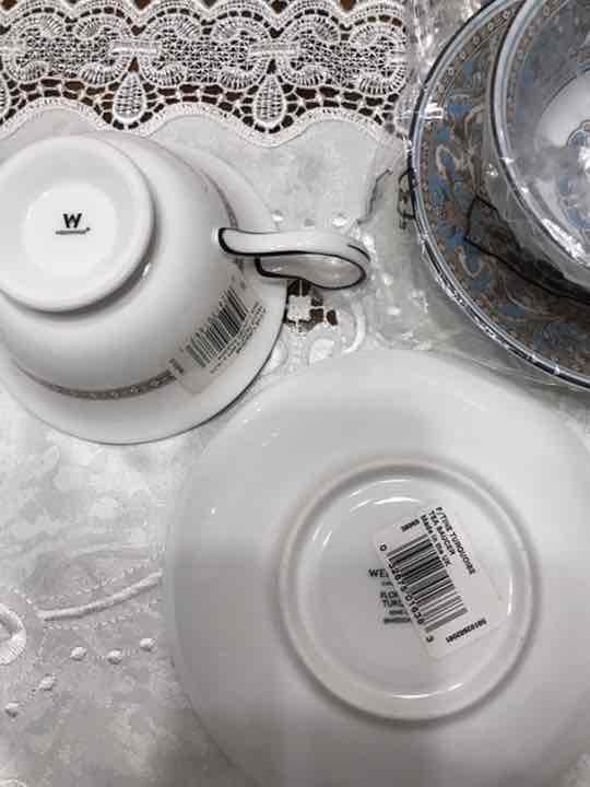 新品 ターコイズ ティーカップ&ソーサー2客 J0p1T-m85252572065 未使用 ウェッジウッド 得価好評