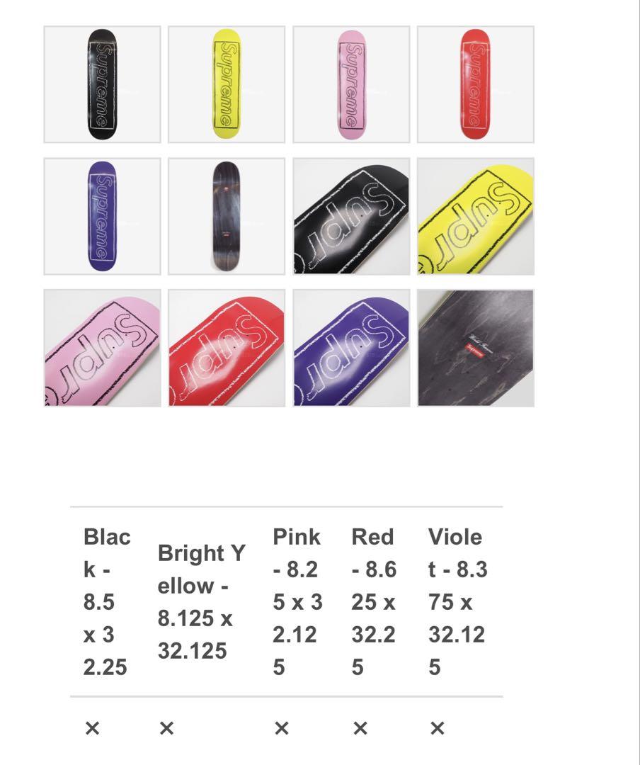 スケートボード Supreme KAWS Chalk Logo Skateboard Red