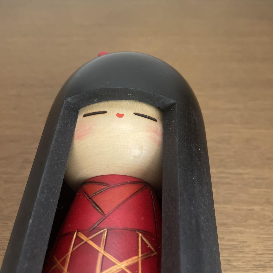 宅配 少女 かずを こけし 花柄 箱あり（35 札あり doll 着物Kokeshi 工芸品