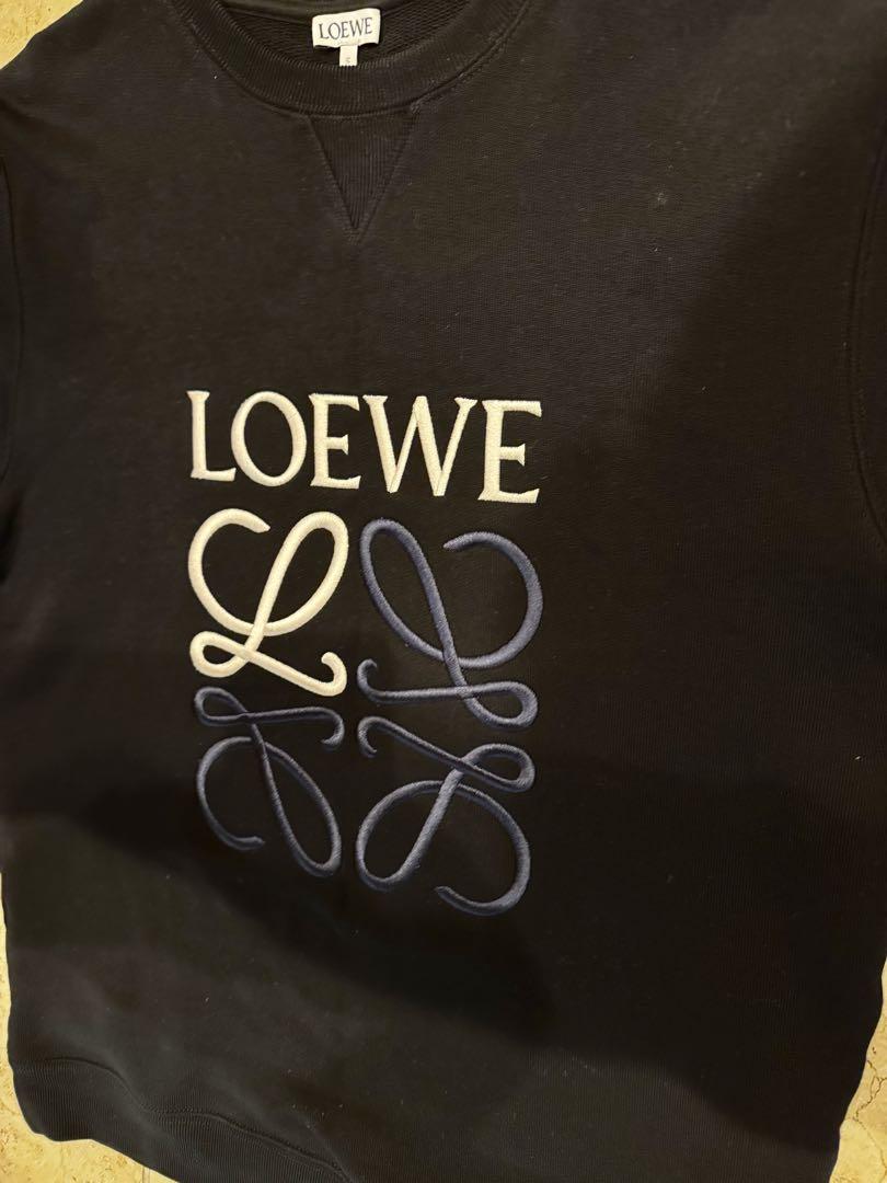 LOEWE ブラック クルーネック トレーナー