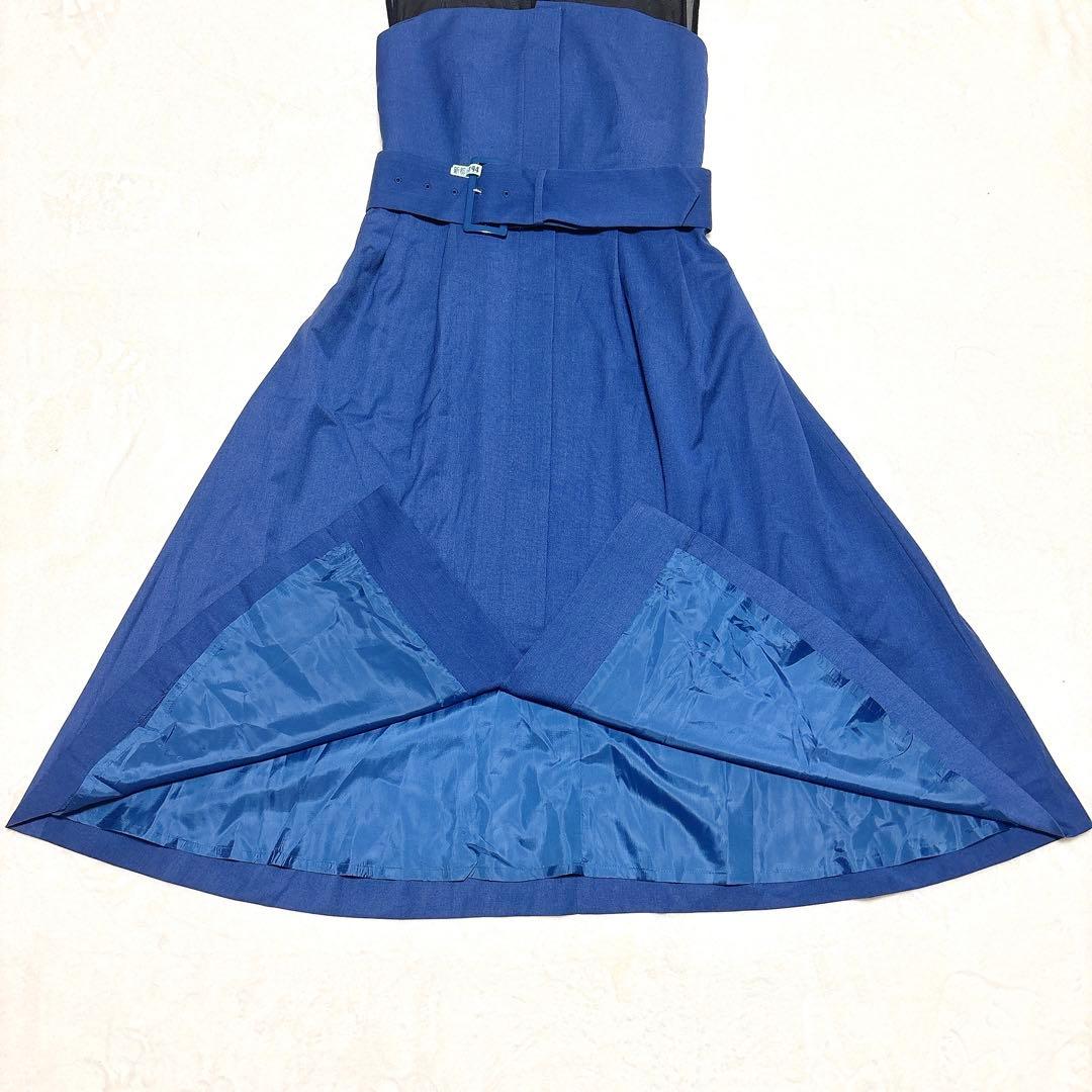 SCOT CLUB リルフェテ M ロング丈 パーティードレス 青 シアー切替