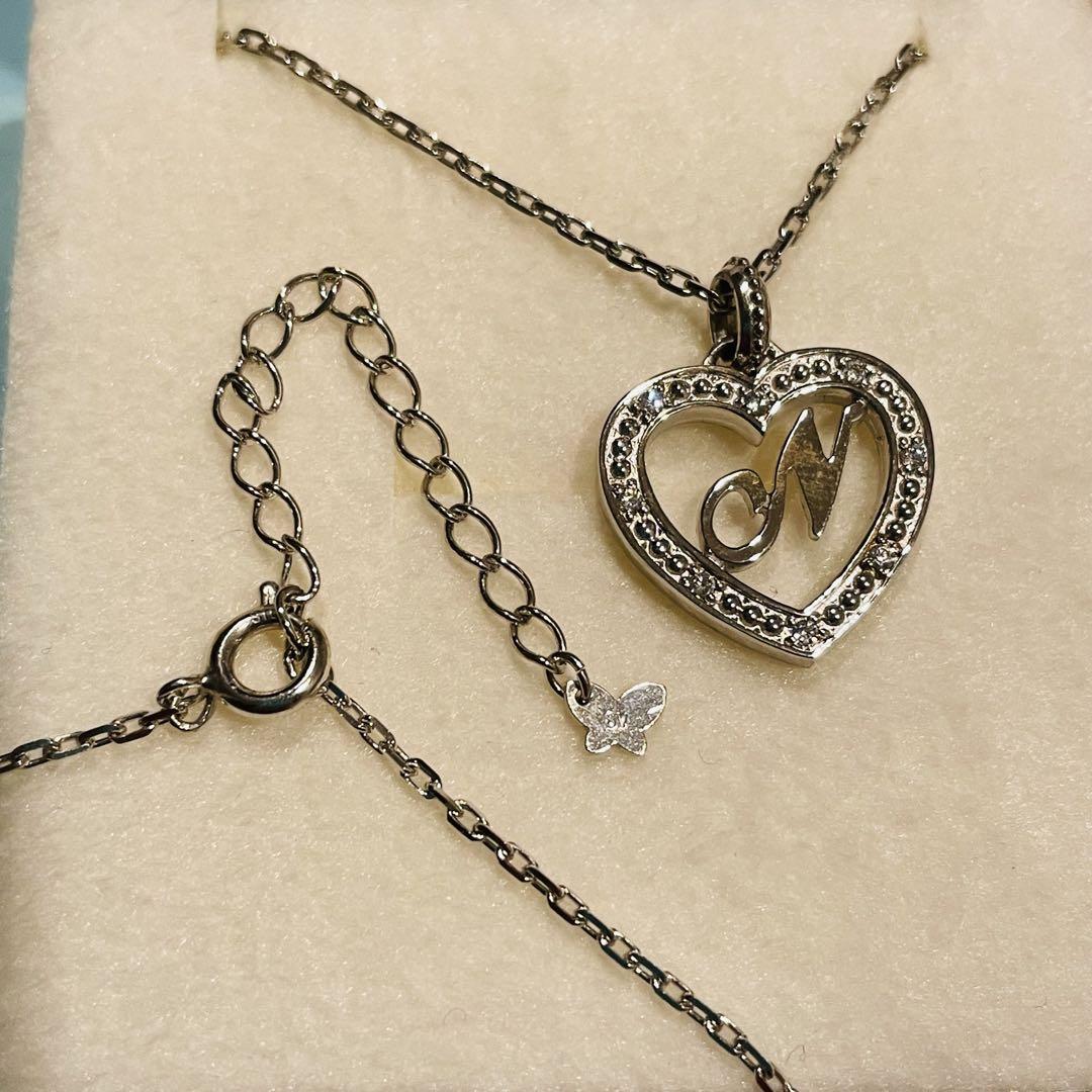 Samantha tiara イニシャルN ハート ネックレス