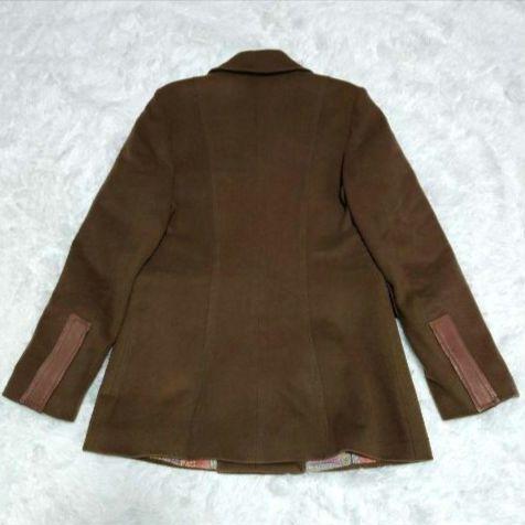 レア 美品 イタリア製 カシミア シルク 牛革 ジャケット vintage