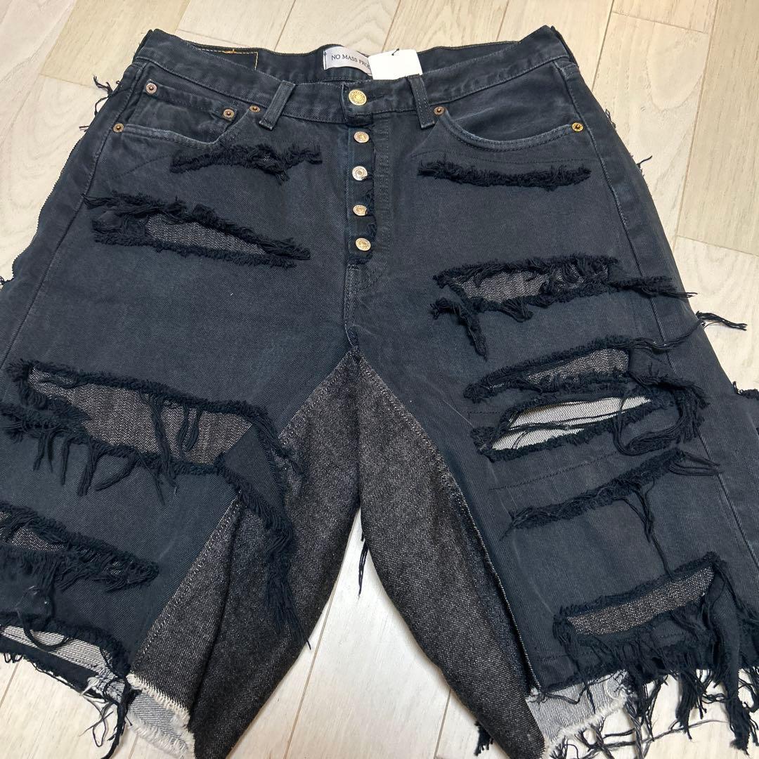 no mass prod リメイク Levi'sブラック ショートパンツ W33