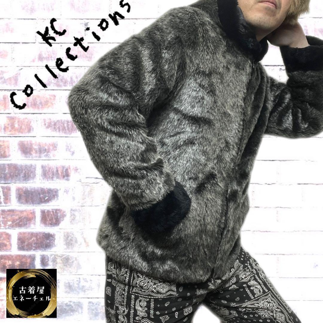 KC Collections フェイクファー中綿ジャケット ダウンジャケット