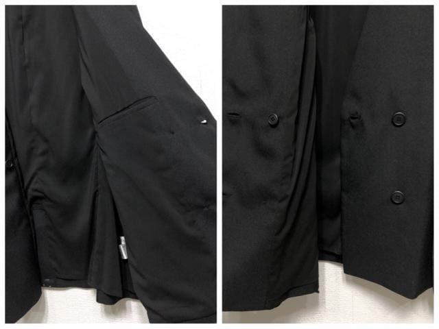4L黒系ケープ風ダブルジャケットおしゃれセットアップお仕事 通勤