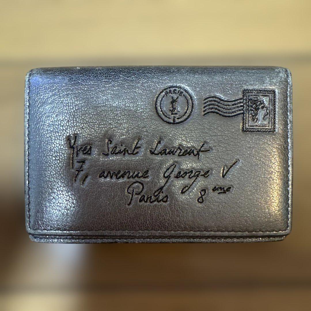 希少】Yves Saint Laurent Yメール レザー名刺入れ - メルカリ