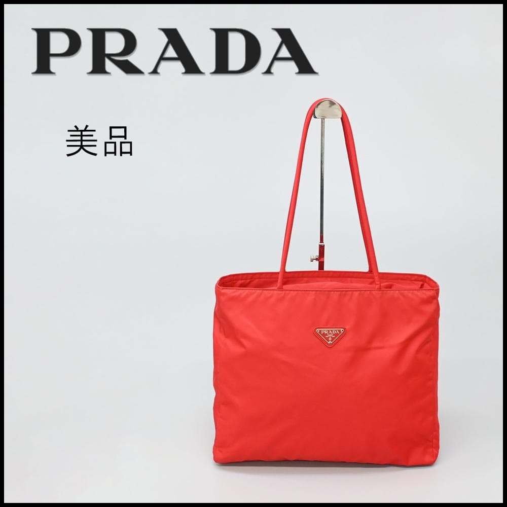 ■ 46627★年 ヴィンテージ プラダ ショルダーバッグ 三角ロゴ レッド