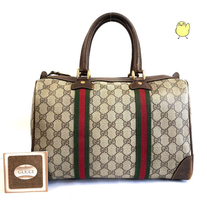 一番の GUCCI グッチ オールドグッチ ボストンバック シェリーライン - ショルダーバッグ