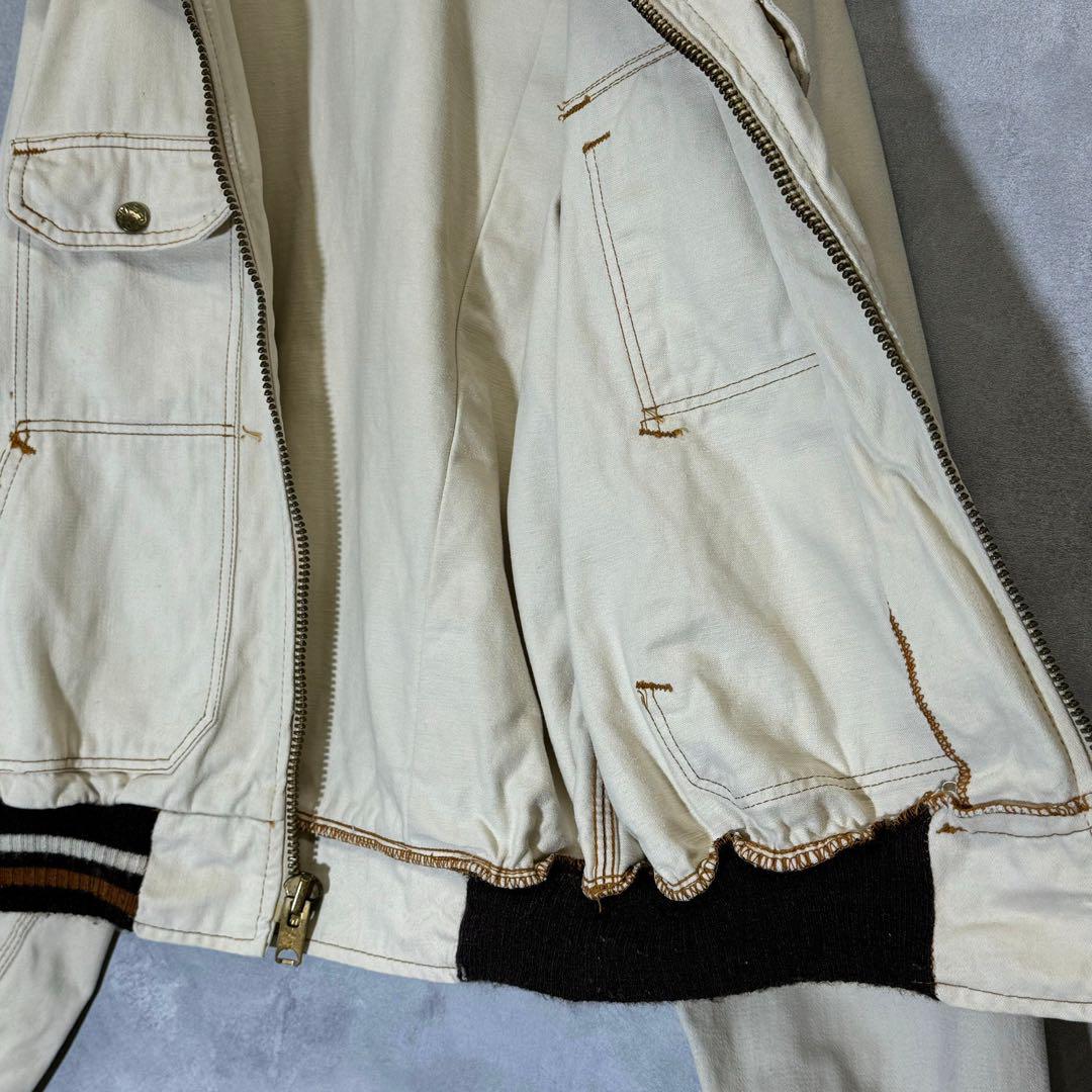 70s RED SNAP 4POCKET ジップアップジャケット DM869