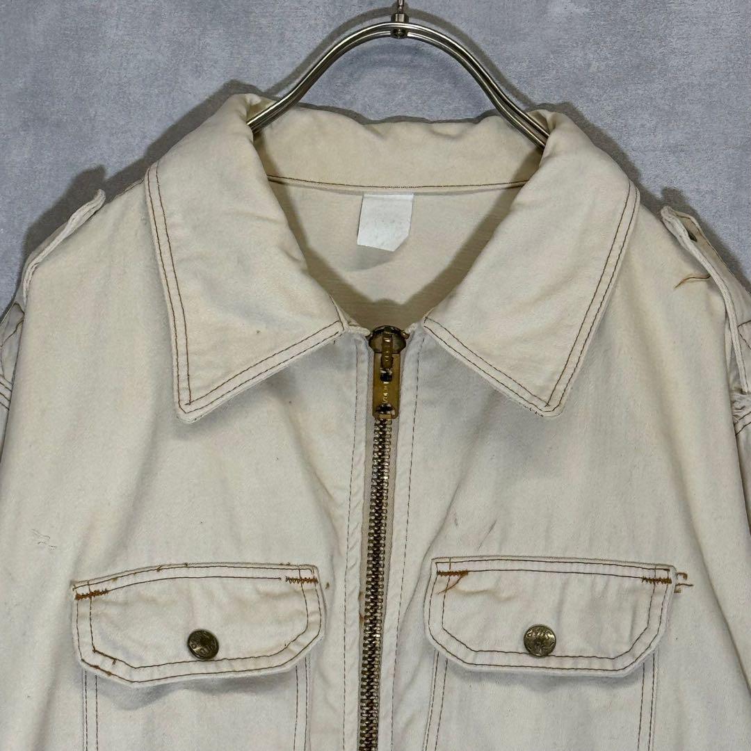 70s RED SNAP 4POCKET ジップアップジャケット DM869