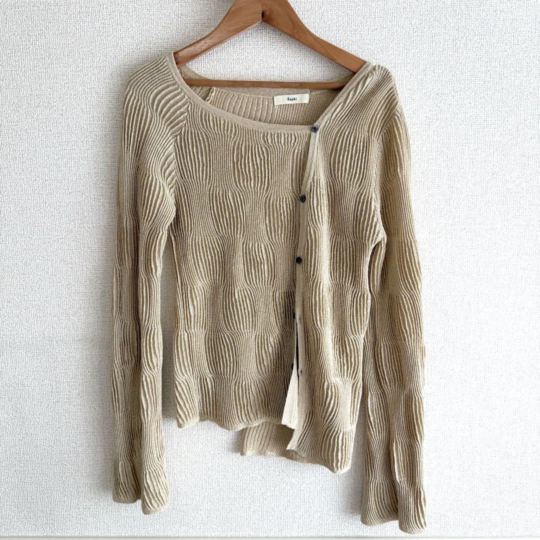 トップス Eaphi WAVE TUCK ASYMMETRY GLITTER CARDIG WAVE TUCK ASYMMETRY GLITTER CARDIGAN