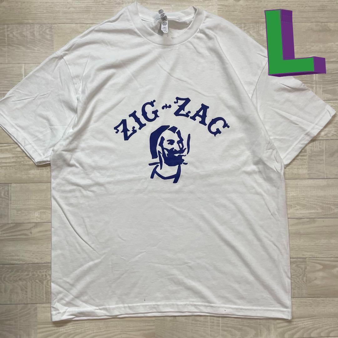 限定値下げ ジグザグ Tシャツ 白 ⭐️新品未使用 ZIG-ZAGジグザグ Tシャツ L ホワイト zigzag