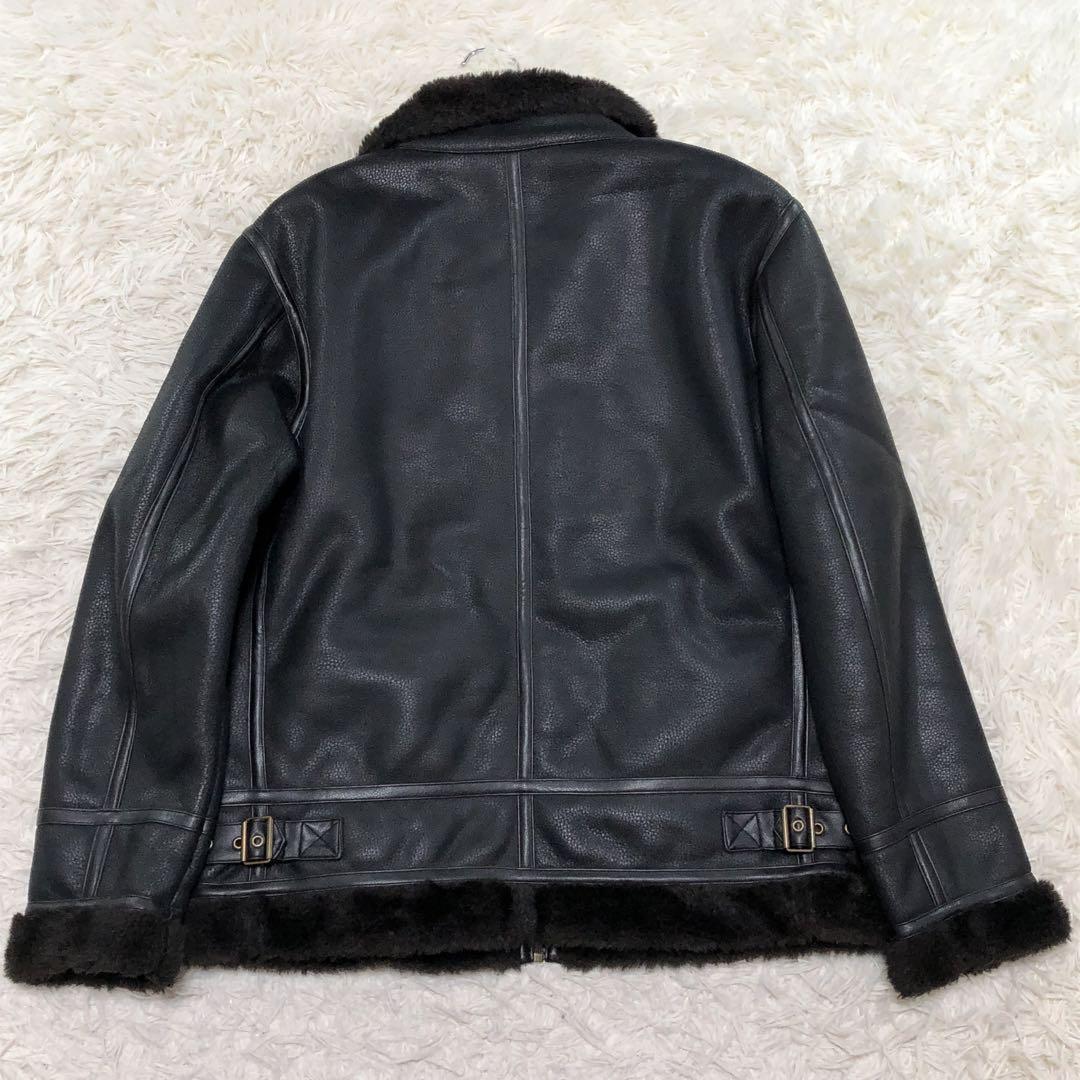 【極美品 希少 L 黒ムートン】ドムアオム　フライトジャケット　B-3 ボア