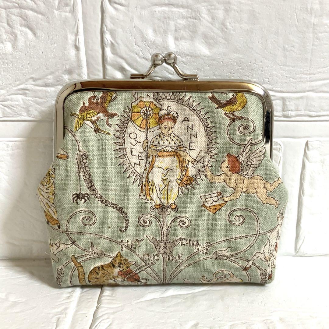 ハンドメイド がま口親子財布 ミナペルホネン forest tile