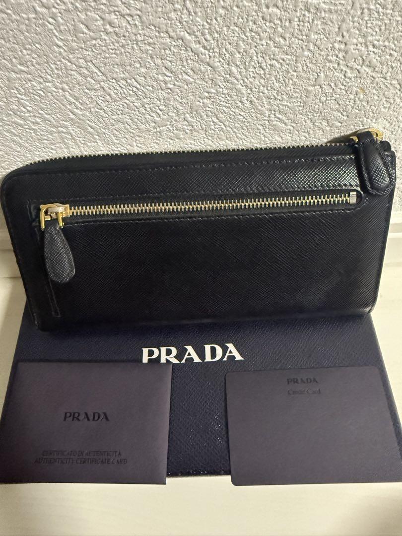 期間限定お値下げ PRADA ブラック サフィアーノレザー 長財布