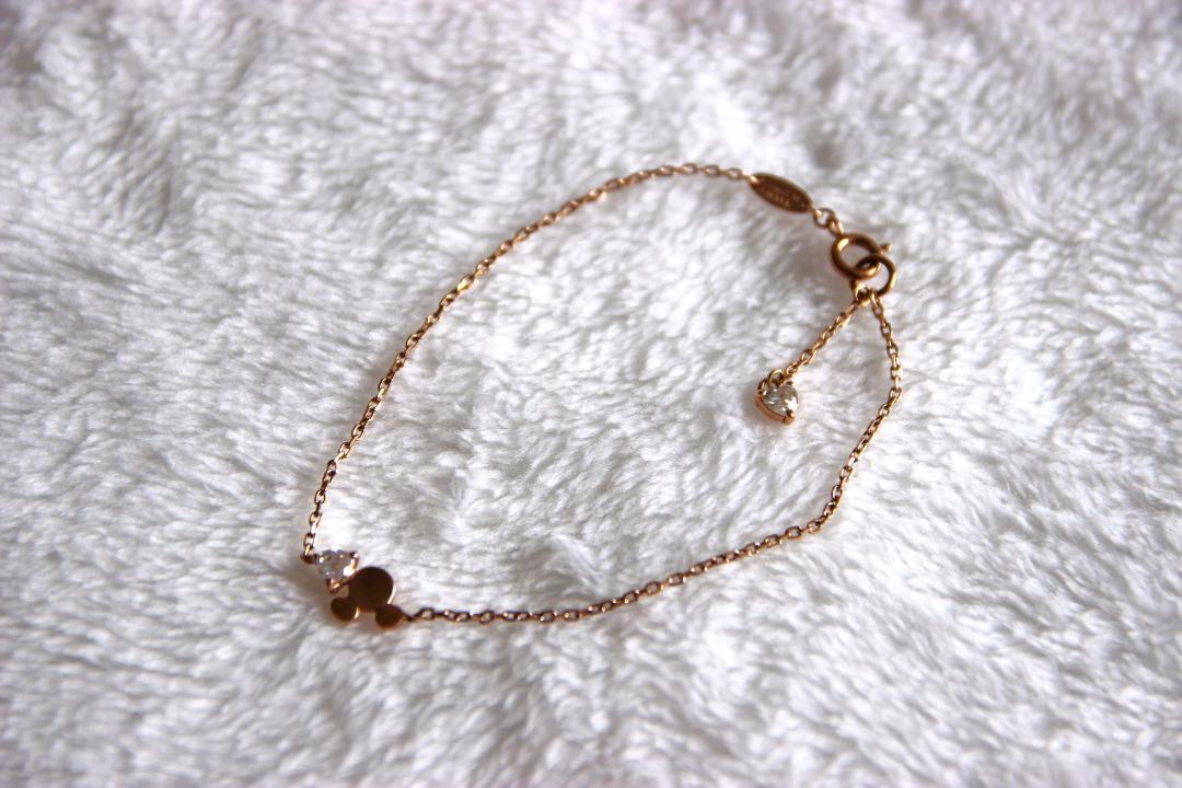 canal 4℃ディズニーコラボミッキー型ブレスレット Canal 4℃ ミッキー シルバーブレスレット☆カラー♥ピンク