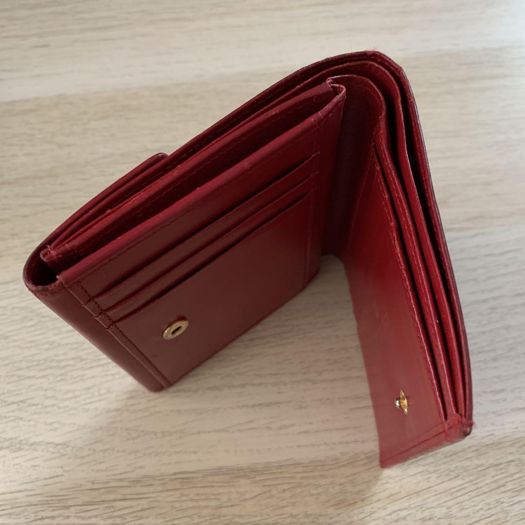 【数々のアワードを受賞】 GIVENCHY ジバンシー赤レザー 二つ折り財布レッドゴールド 小物