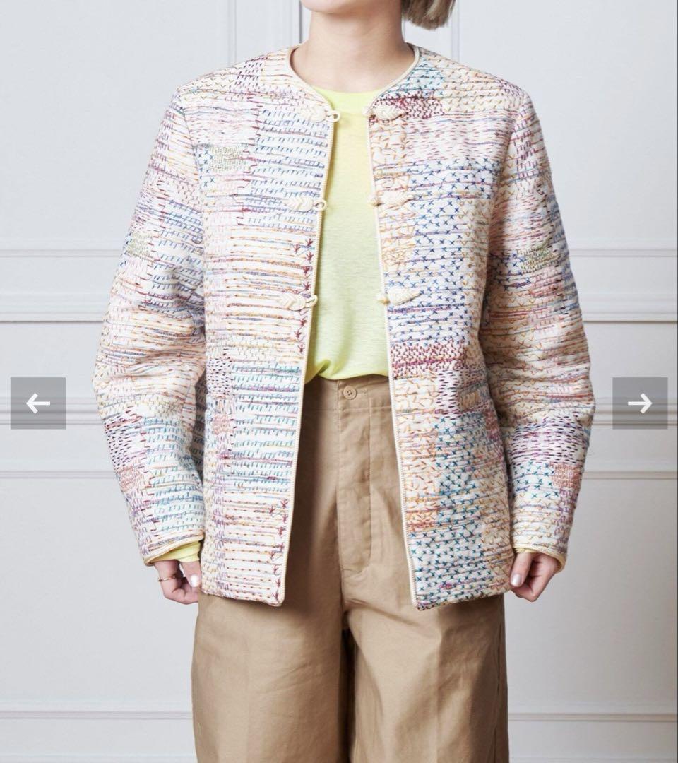 新品☆IENA☆ IENA LA BOUCLE かすりクロス刺繍ジャケット