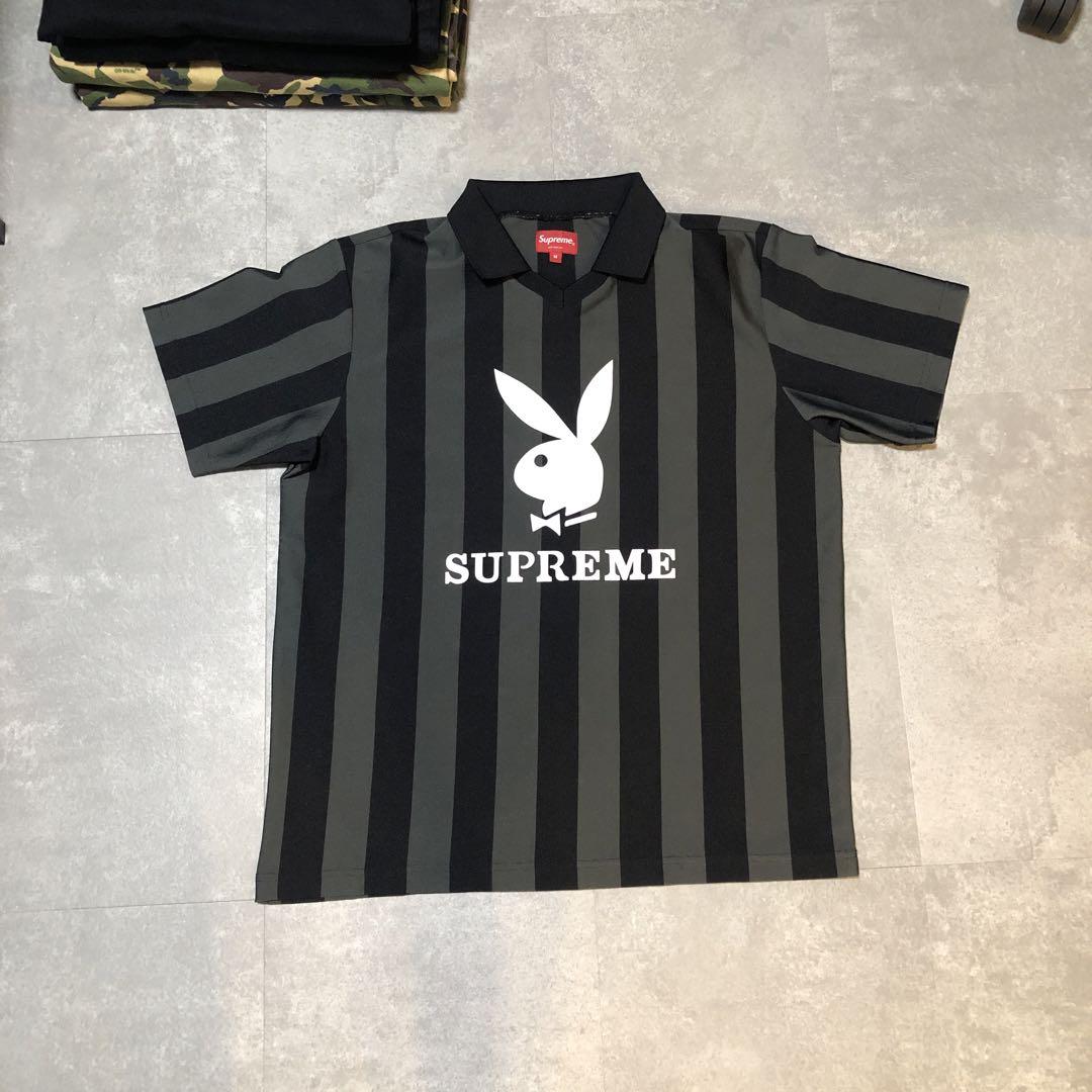 Supreme playboy ゲームシャツ ストライプ ポロシャツ Mサイズ