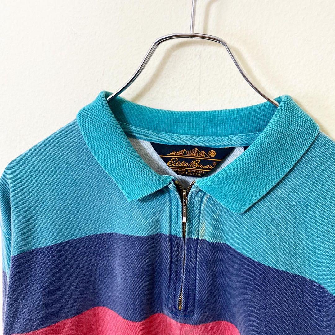 受賞店舗】 •80's USA Eddie Bauer マルチボーダーポロシャツ cerkafor.com