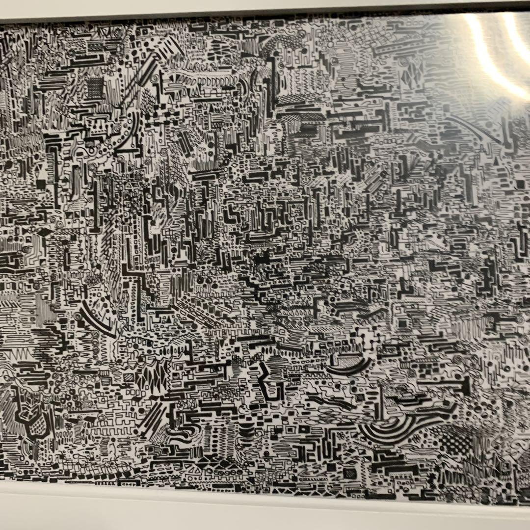 手描き、模様画、モノクローム