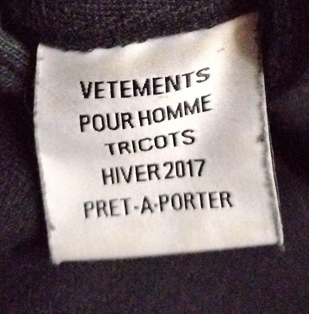 VETEMENTS 2017AW