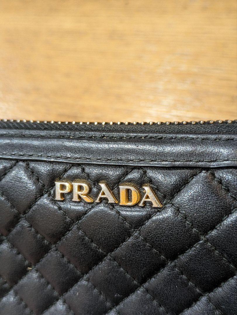 PRADA プラダ ブラック キルティング 長財布 PRADA プラダ 長財布 財布 ロングウォレット ラウンドファスナー