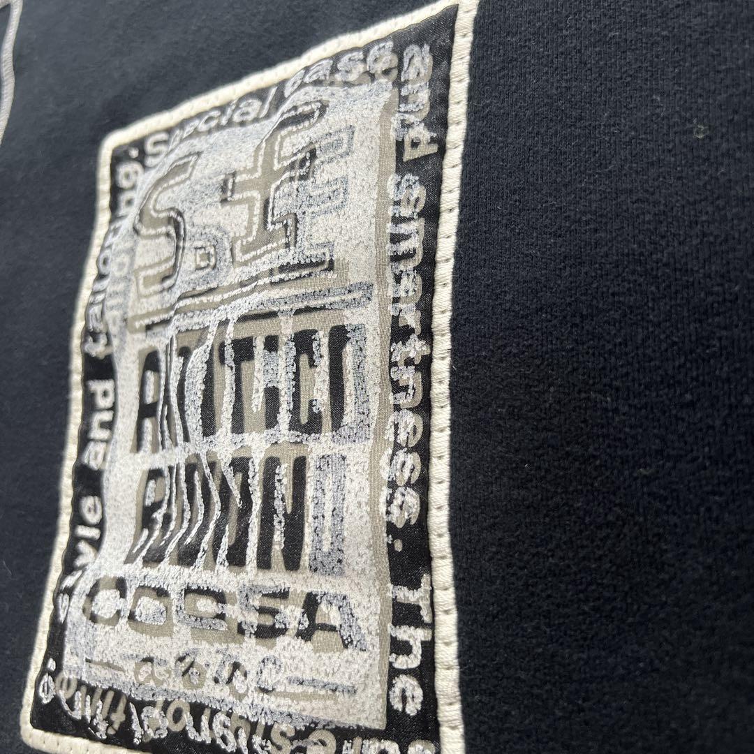 90s 極美品 未使用級 サンタフェ スエット ロゴ刺繍 バイカラー 日本製