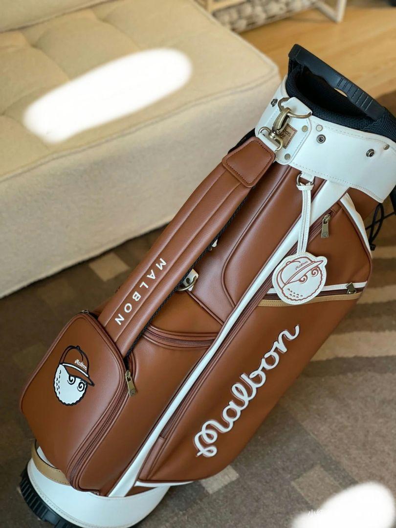 マルボンゴルフ Malbon golf キャディバッグ ゴルフバッグ 茶色 マルボンゴルフ Malbon golf キャディバッグ 男女兼用 マルボン 茶色