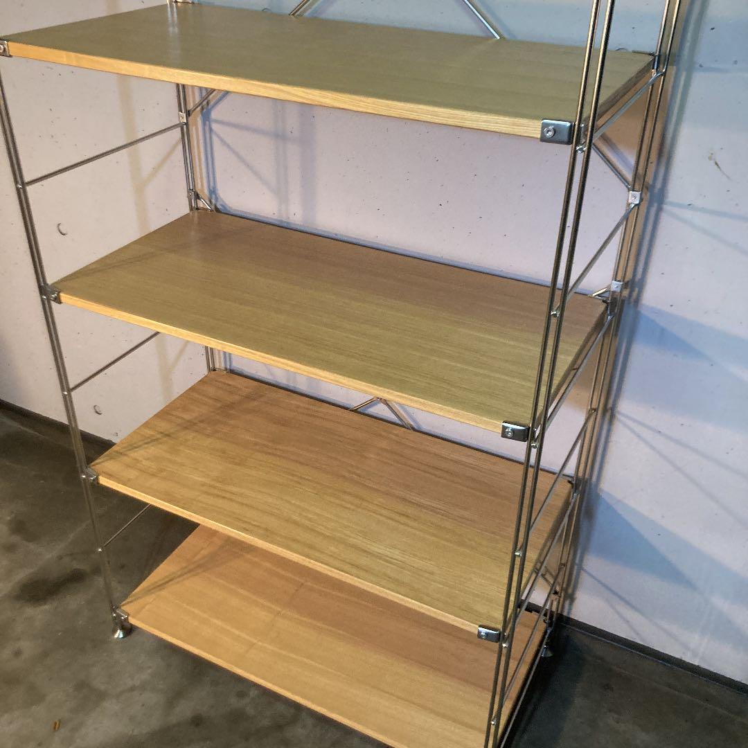 美品★無印 ステンレスユニットシェルフ・タモ材棚セット・ワイド・大(11275円)