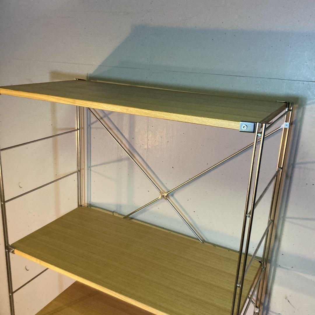 美品★無印 ステンレスユニットシェルフ・タモ材棚セット・ワイド・大(11275円)