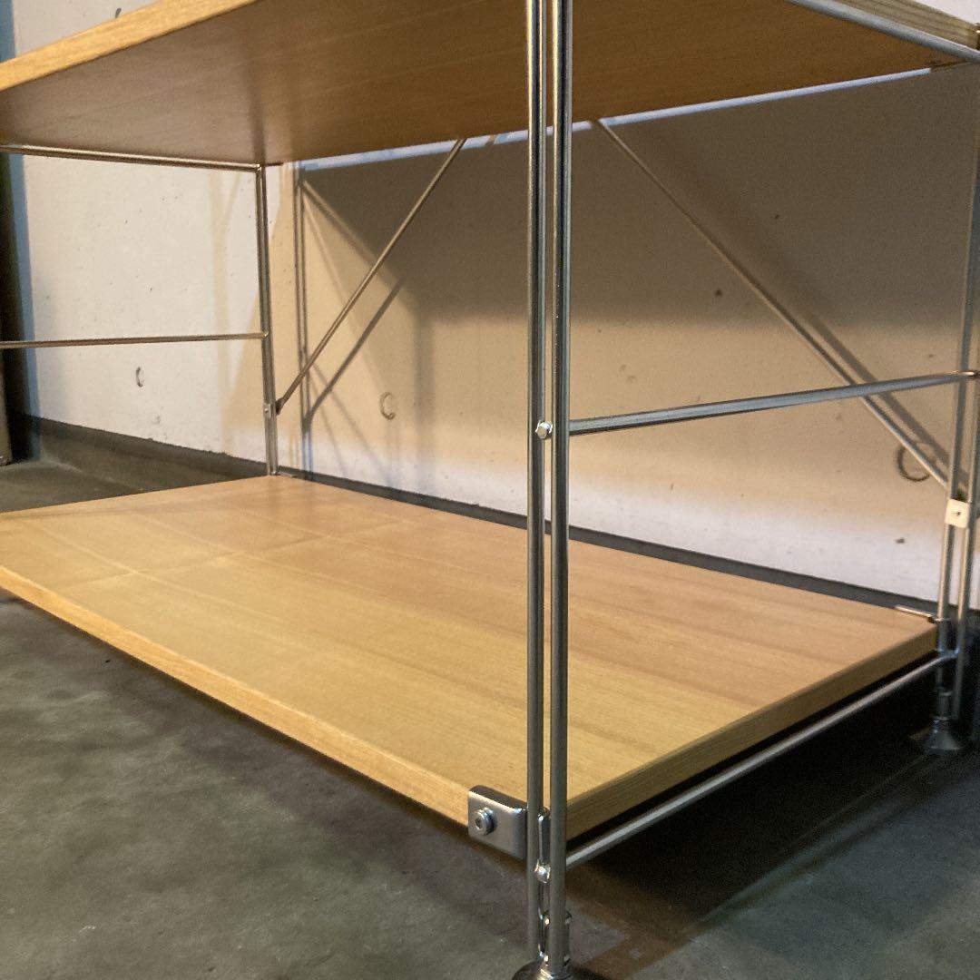 美品★無印 ステンレスユニットシェルフ・タモ材棚セット・ワイド・大(11275円)