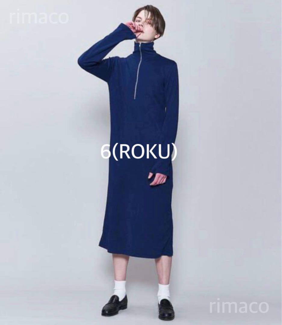 6(ROKU)◆COTTON LIGHT SWEAT ZIP DRESS