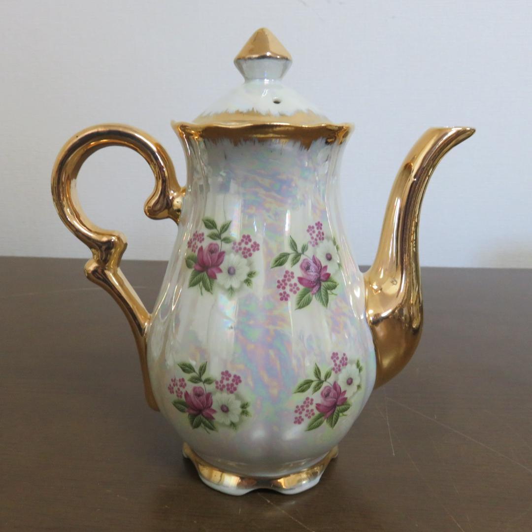 カップアンドソーサー ポット ミルクポット シュガーポット セット 金彩