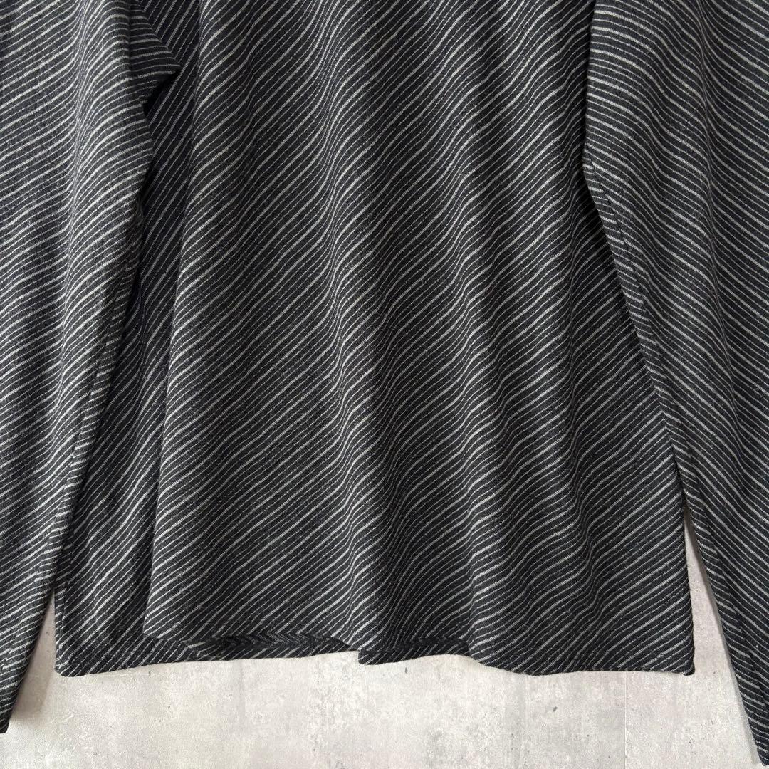 ヨーガンレール ウールハイネックカットソー 変形デザイン 斜めストライプM・JURGEN LEHL WWW_OLIVIERBERNSTEIN_COM