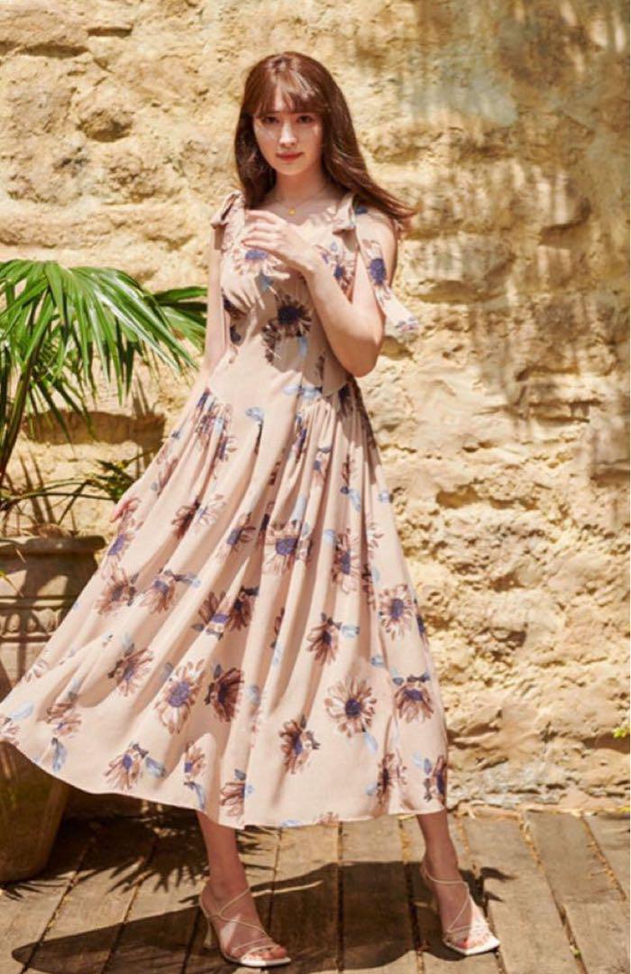 新品★herlipto Sunflower Printed Midi Dress