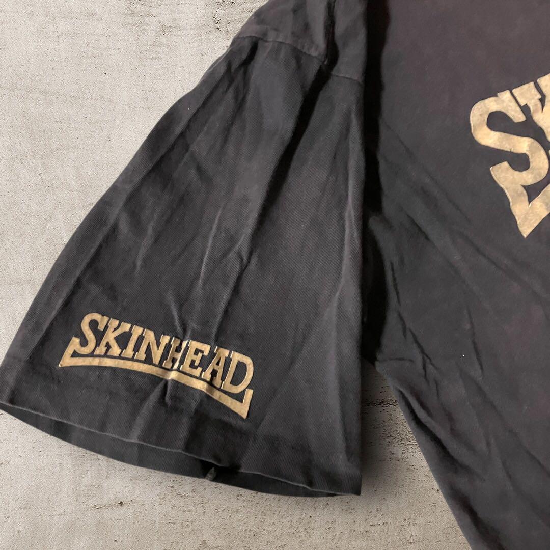 USA古着vintage SKINHEADロゴTシャツ鬼フェードシングルステッチ