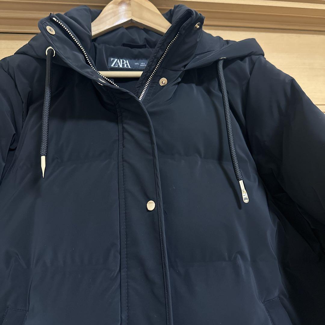 ZARA♬*゜WINDPROOF フード付きキルティングアノラック 中綿