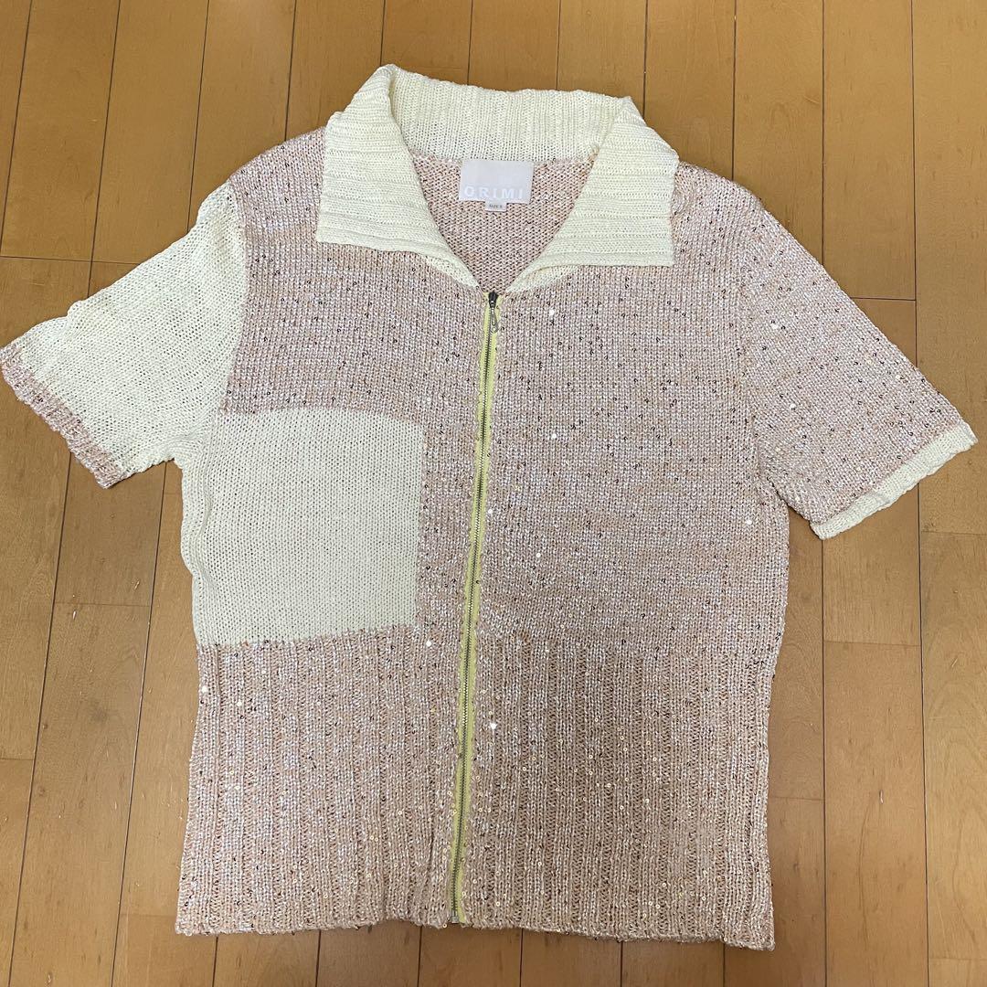 トップス orimi 24ss GLITTER KNIT POLO size2 orimi 24ss GLITTER KNIT POLO size2 トップス
