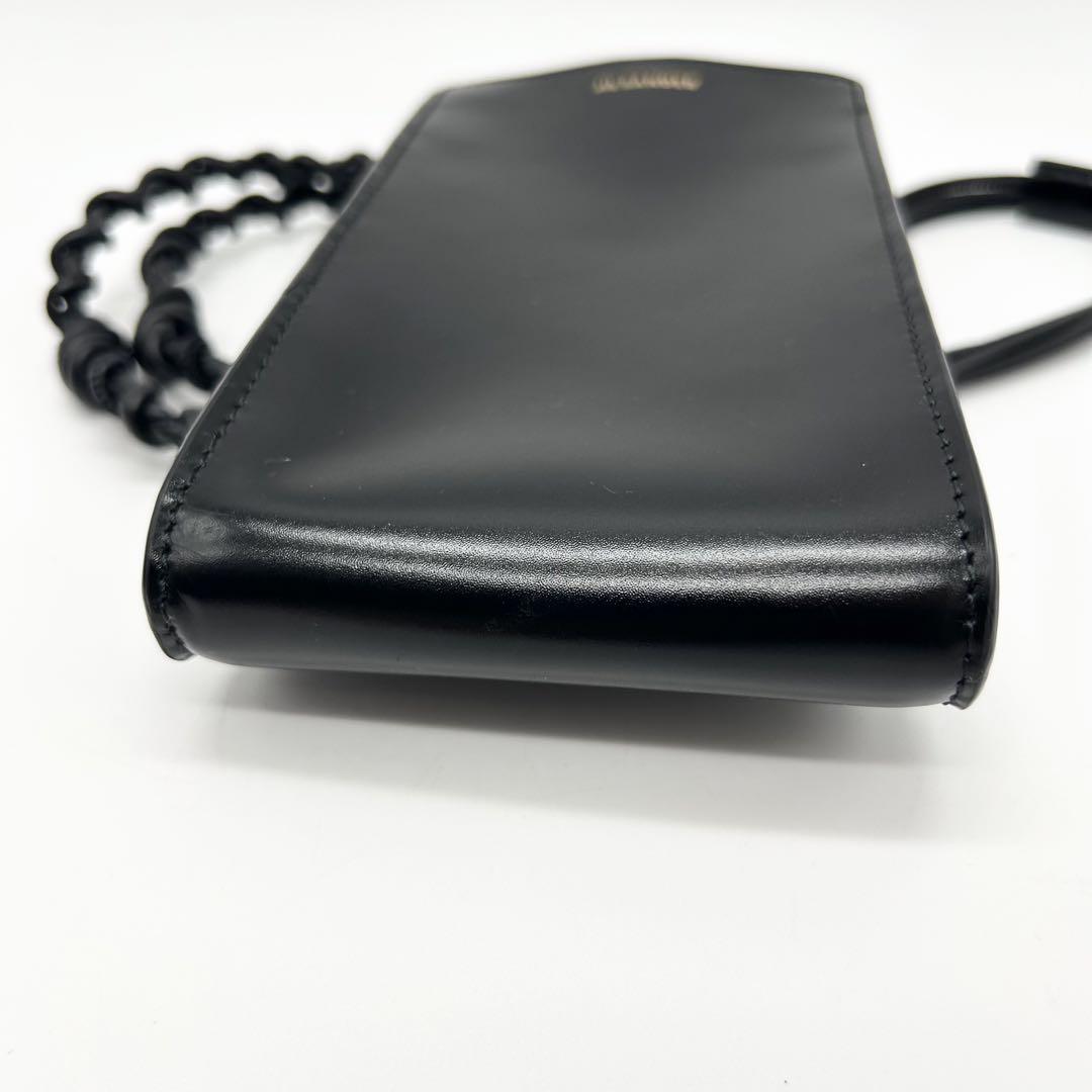美品 JIL SANDER タングル ショルダーバッグ ブラック 保存袋付き 画像11