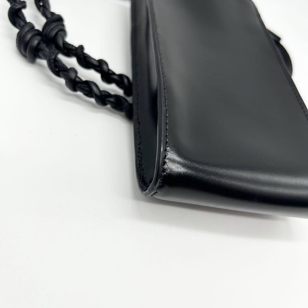 美品 JIL SANDER タングル ショルダーバッグ ブラック 保存袋付き 画像13