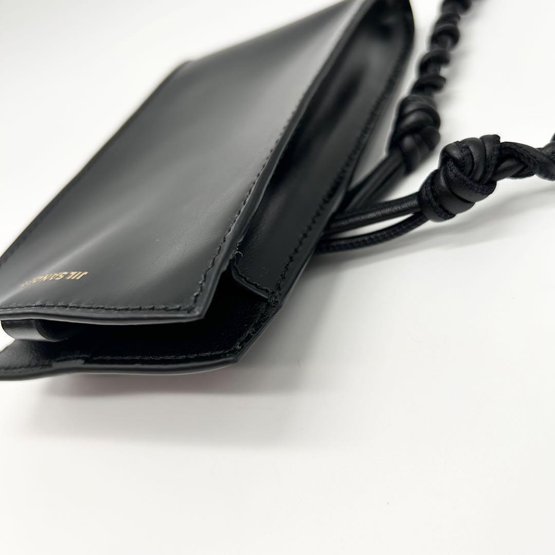 美品 JIL SANDER タングル ショルダーバッグ ブラック 保存袋付き 画像9