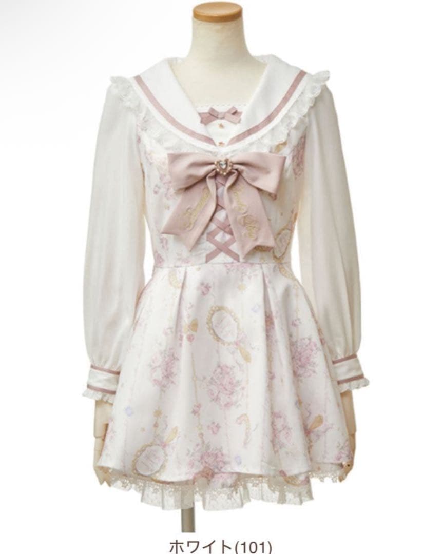 LIZLISA ジュエリー柄セットアップ ホワイト SIZE LIZ LISA